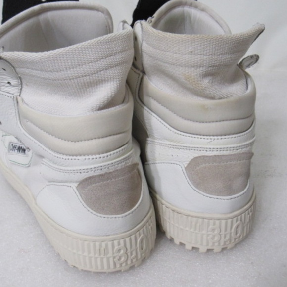 Off-White Off Court 3.0 Men's White/White Leather High Top Sneakers Sz 42 US 9 - Picture 15 of 16